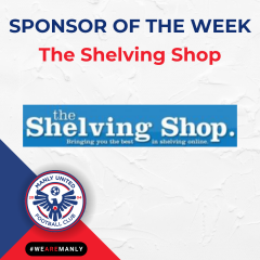 The Shelving Shop is a proud sponsor of the Manly United Men's 1st Grade and U20 teams.