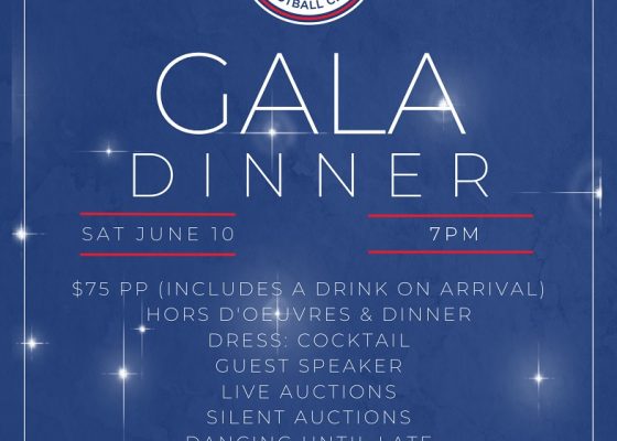 This year, the annual Manly United Gala Dinner fundraising night for our players, parents, supporters, and former players will be held on Saturday 10 June.