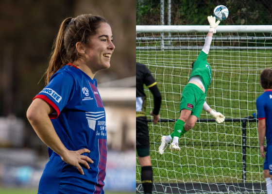 Two Manly United players have earned a NPL NSW Team of the Year selection for the 2023 season - Phoebe Gilbane and Levi Kaye. Photo credit: Jeremy Denham