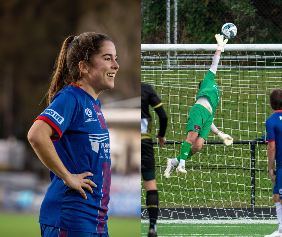 Two Manly United players have earned a NPL NSW Team of the Year selection for the 2023 season - Phoebe Gilbane and Levi Kaye. Photo credit: Jeremy Denham