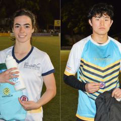 Manly United Youth League players Ruby Vernon and Harry Jung were named Player of the Series for the 2023 NSW CHS State Knockout competition. Images courtesy NSW Combined High Schools Football (https://nswschoolsfootball.org.au/)